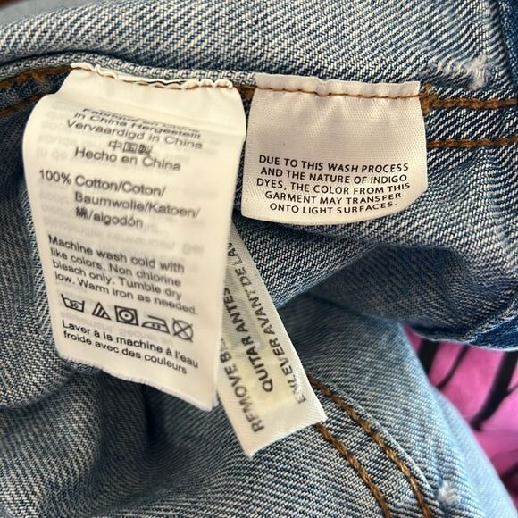 Madewell Oversized Blue Denim Jean Trucker Jacket Junction Wash XSmall Distress - Picture 11 of 15